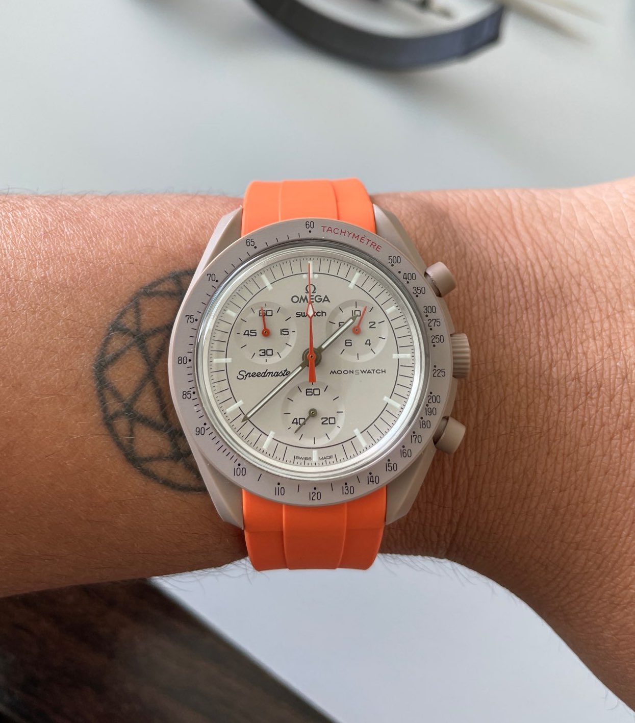 orange Silikon Armband für MoonSwatch