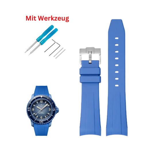 hellblau Silikon Armband für Blancpain X Swatch (Frosted Collection)