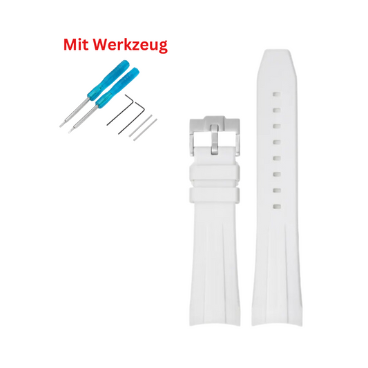 weiß Silikon Armband für Blancpain X Swatch (Frosted Collection)