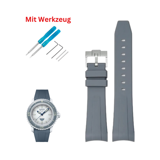 grau Silikon Armband für Blancpain X Swatch (Frosted Collection)