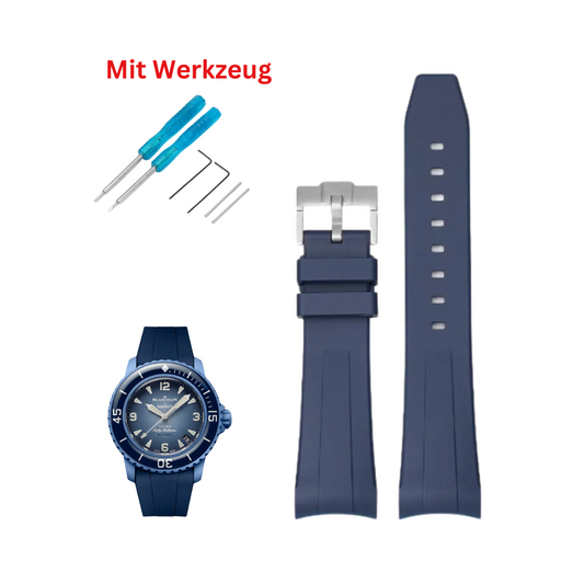 blau Silikon Armband für Blancpain X Swatch (Frosted Collection)