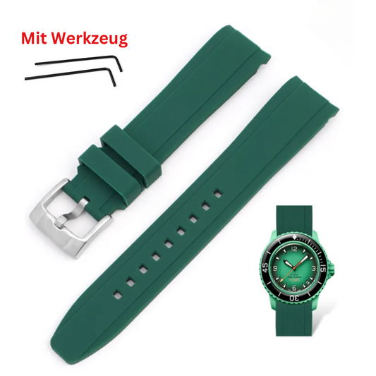grün Silikon Armband für Blancpain X Swatch (Quick Release)
