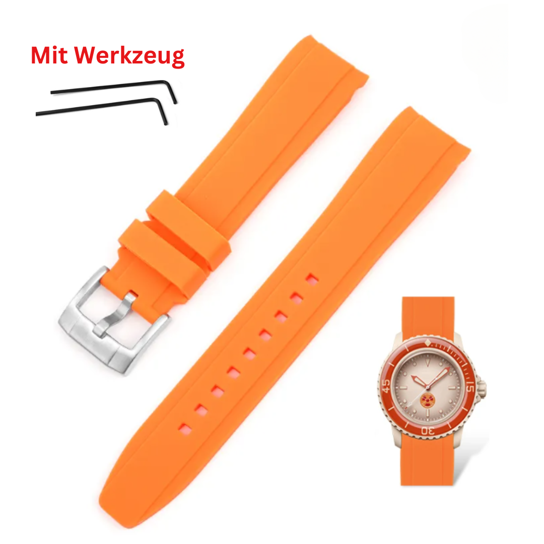 orange Silikon Armband für Blancpain X Swatch (Quick Release)