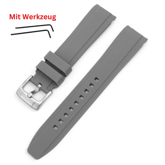 grau Silikon Armband für Blancpain X Swatch (Quick Release)