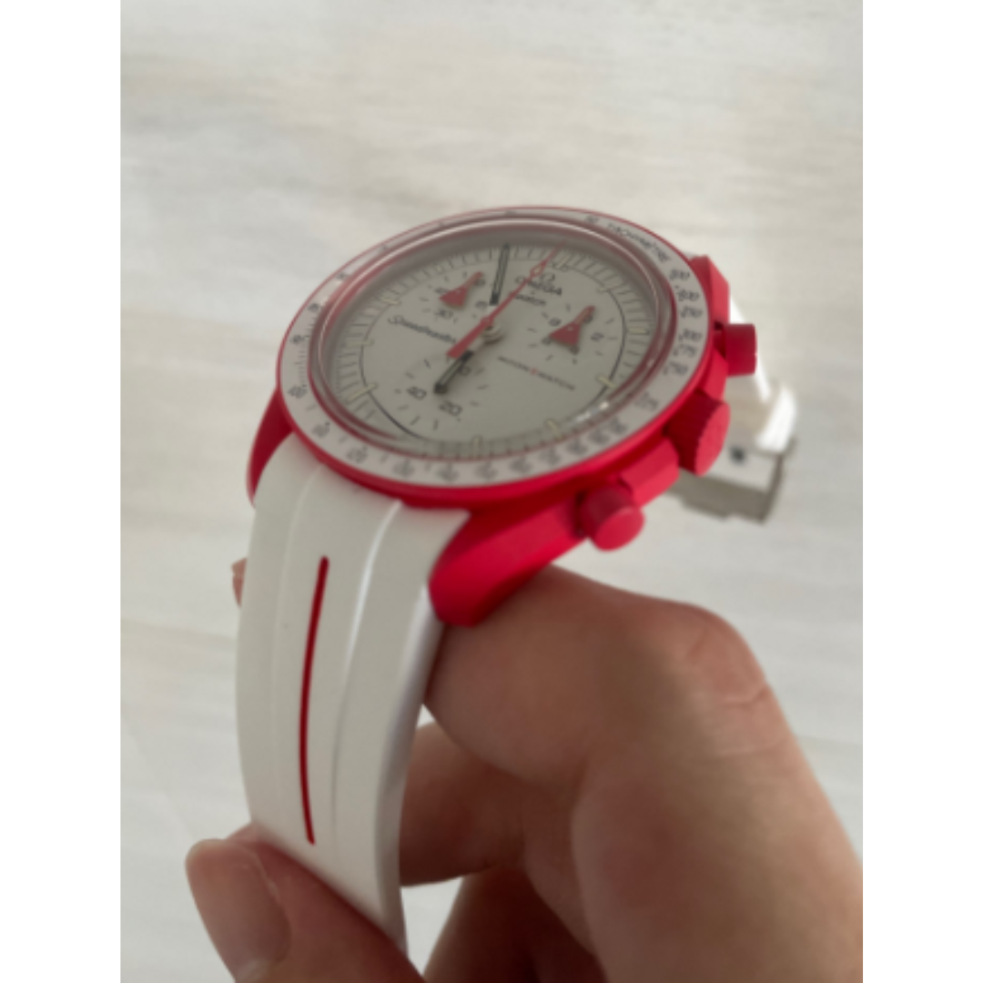weiß Silikon Armband für MoonSwatch