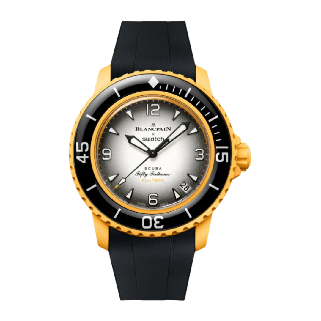 schwarz Silikon Armband für Blancpain X Swatch (Frosted Collection)